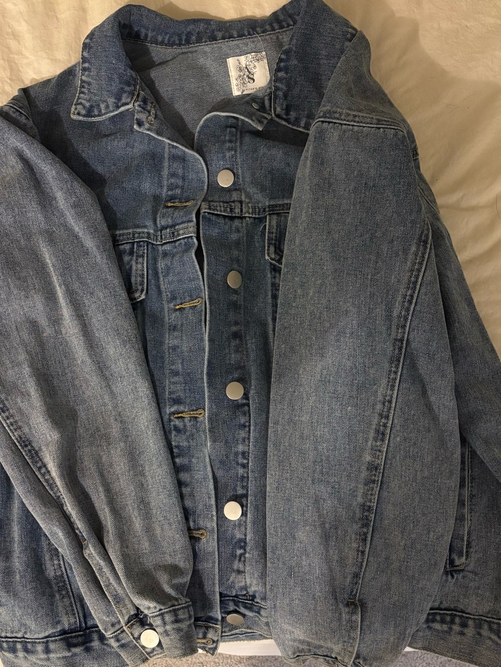 Altar'd State Women's Medium Blue Oversized Denim Jacket